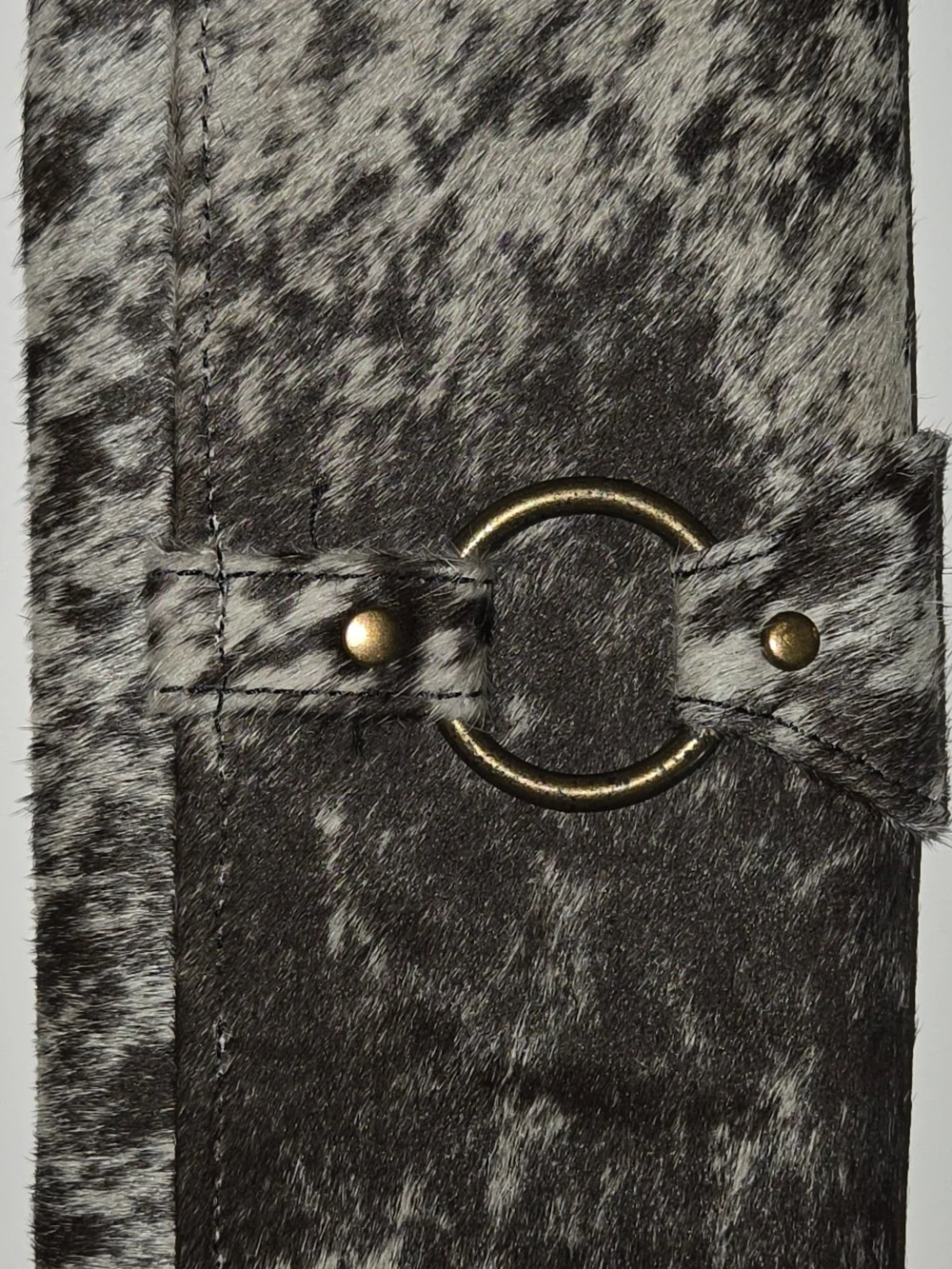 Myra Bag Black & White Haircalf Wallet with Ring Accent